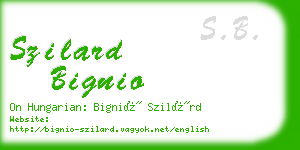 szilard bignio business card